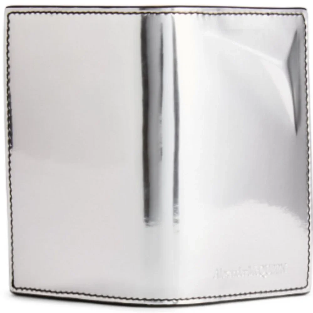 NEW Metallic Leather Card Holder by Alexander McQueen